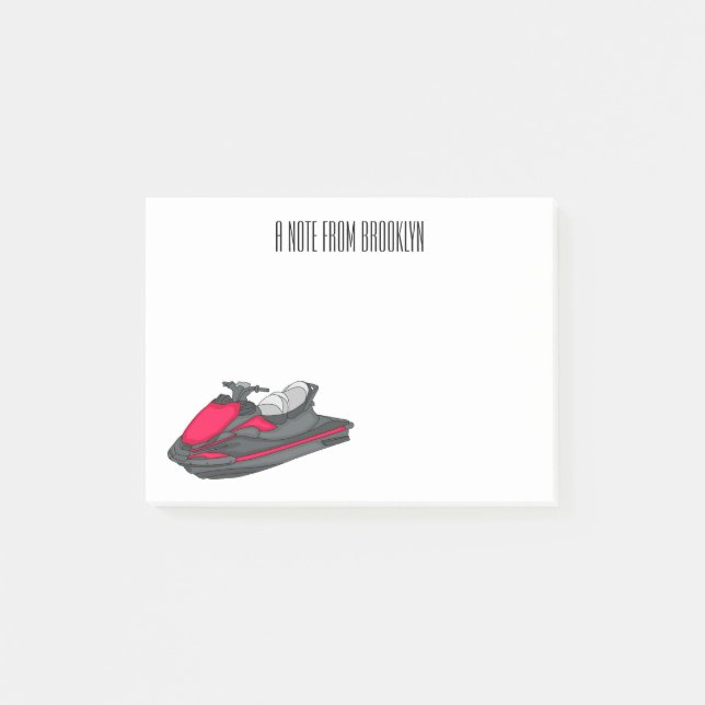 Jet skidillustration av tecknaden post-it block (Framsida)