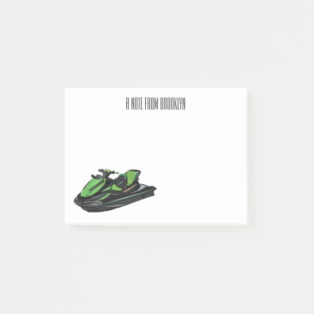 Jet skidillustration av tecknaden post-it block (Framsida)