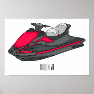 Jet skidillustration av tecknaden poster
