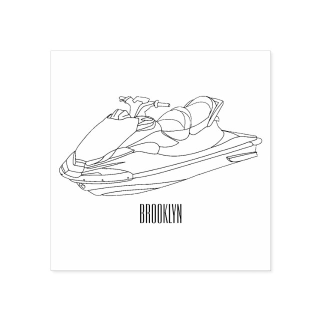 Jet skidillustration av tecknaden stämpel (Tryck)