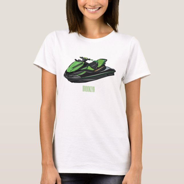Jet skidillustration av tecknaden t shirt (Framsida)
