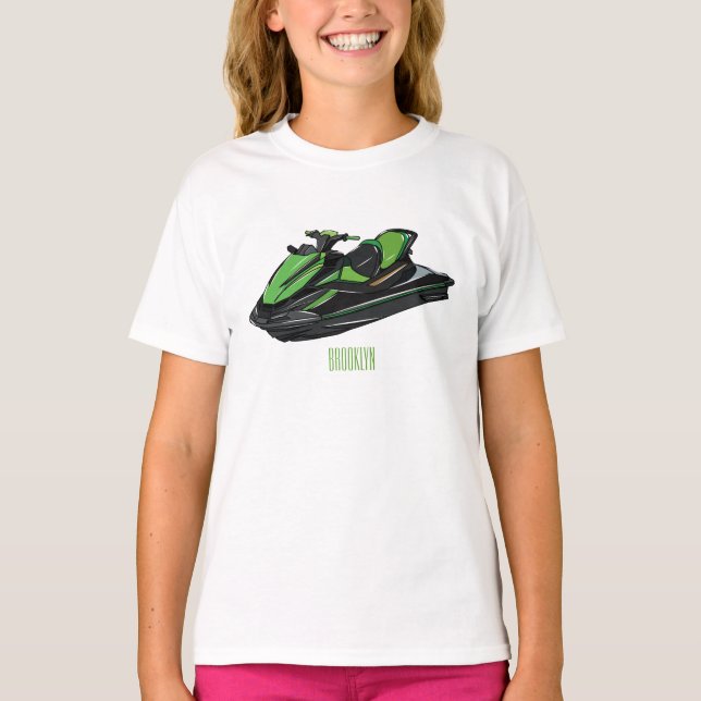 Jet skidillustration av tecknaden t shirt (Framsida)