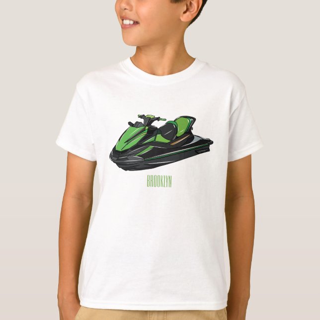 Jet skidillustration av tecknaden t shirt (Framsida)