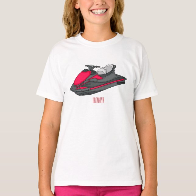 Jet skidillustration av tecknaden t shirt (Framsida)