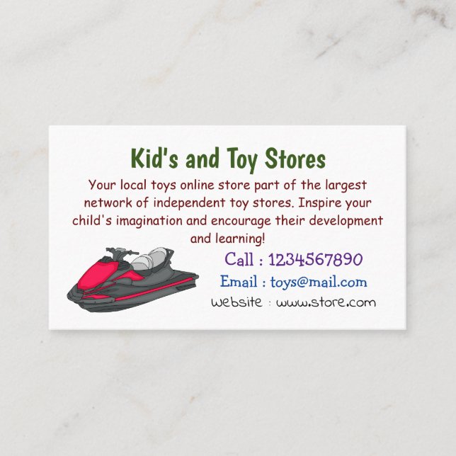 Jet skidillustration av tecknaden visitkort (Framsida)