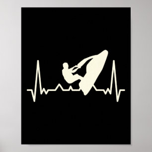 Jet Skiing Älskare I Heartslag Jet Skiing Poster