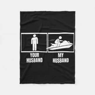 Jet Skiing Din Hund Min Hund Hustru Roligt Jet Ski Fleecefilt