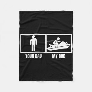 Jet Skiing Din Pappa Min Pappa Dotter Son Rolig Je Fleecefilt