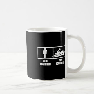 Jet Skiing Din Pojkvän Min Pojkvän Rolig Jet Ski Kaffemugg