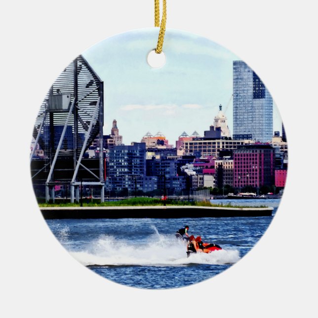 Jet Skiing vid Colgate Clock Julgransprydnad Keramik (Framsidan)