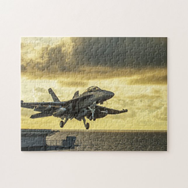 Jet som lyfter Militär Pussel (Horisontell)