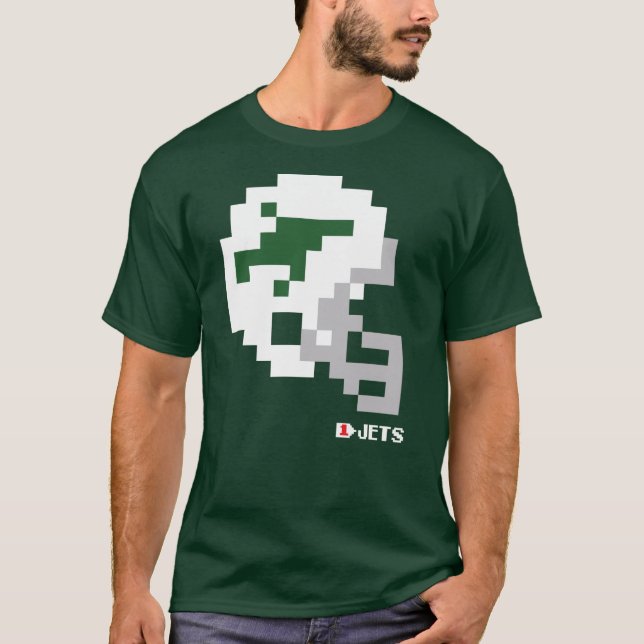 Jet Throwback Tecmo Bowl Helmet T-Shirt (Framsida)