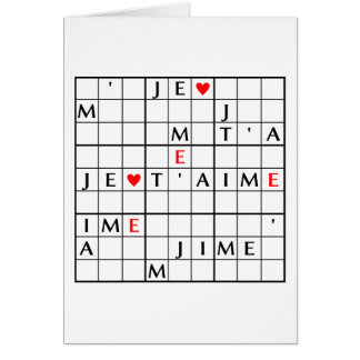 jet'aime hälsningskort