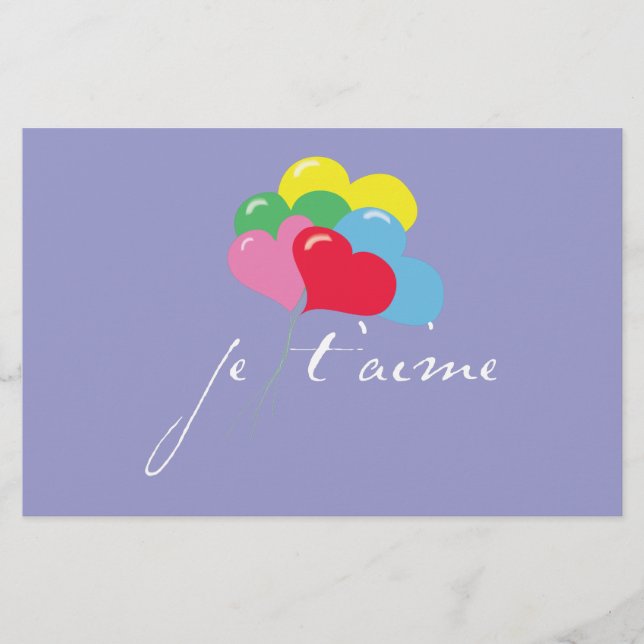 Je'taime (I kärlek du) Brevpapper (Framsida)