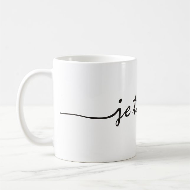 jet'aime - jag älskar dig i franskt - svart kaffemugg (Vänster)