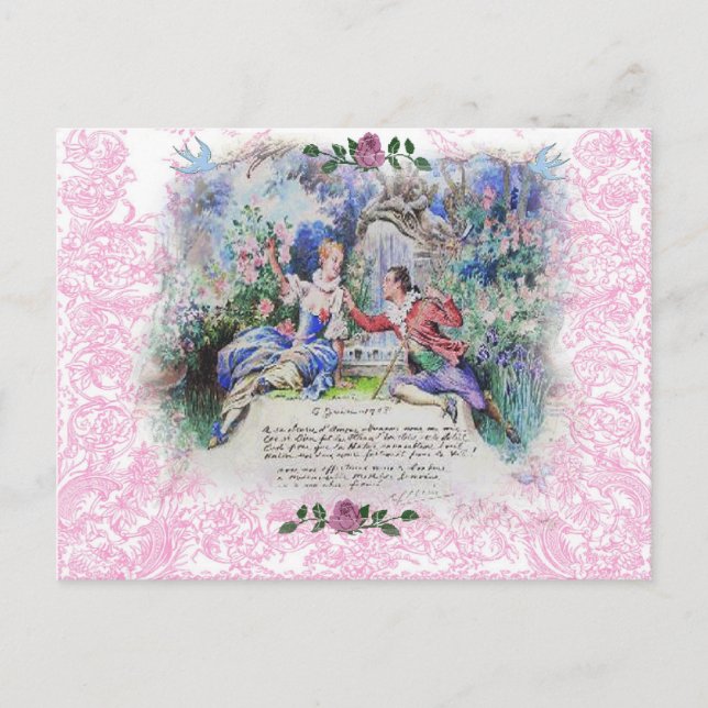 Je'Taime Marie Antoinette Fransk Valentine Helg Vykort (Framsida)
