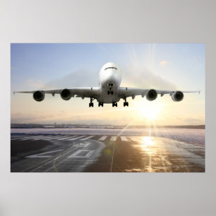 Jetlandning på snöig landningsbana poster