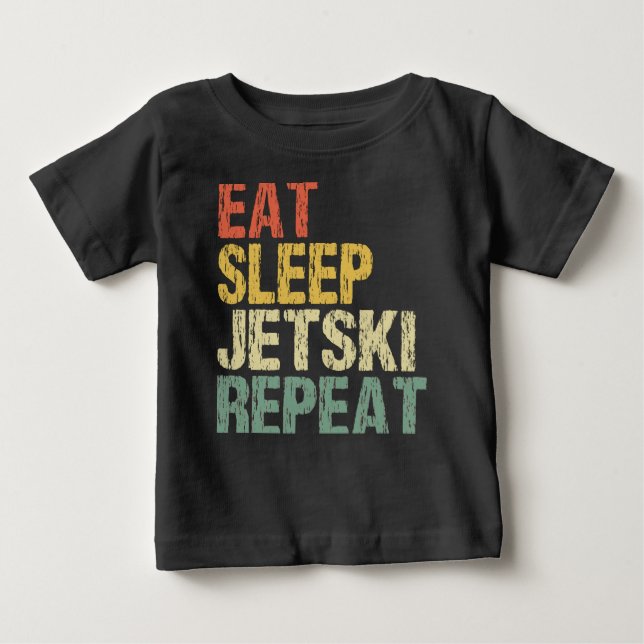 Jetski Eat Sleep Repeat Retro Style Funny T Shirt (Framsida)