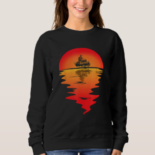 Jetski Jet Skoter Solnedgång Vintage Vattenfarkost T Shirt