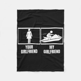 Jetski med din tjej Min tjej Rolig Jet Fleecefilt