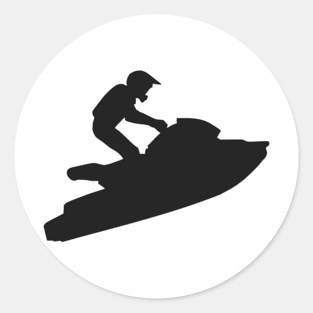 Jetski Runt Klistermärke (Framsida)