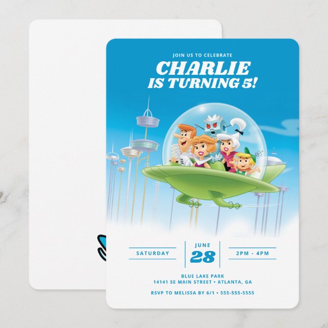 Jetsons Birthday Inbjudningar (Fram/baksida)