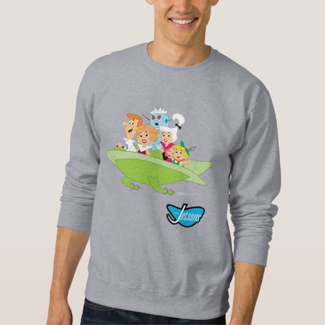 Jetsons | Familjeflygbil Lång Ärmad Tröja (Framsida)