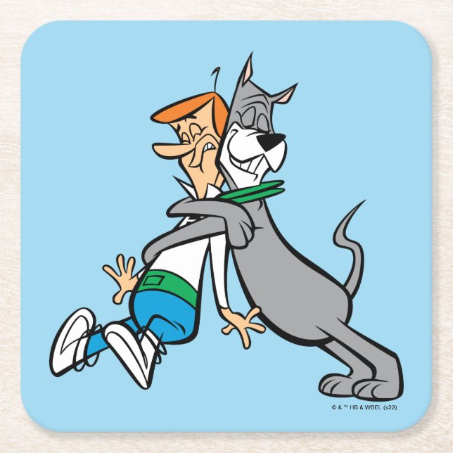 Jetsons | George & Astro Hug Underlägg Papper Kvadrat (Framsidan)