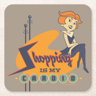 Jetsons   Köp är min terapi Underlägg Papper Kvadrat