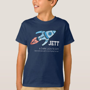 Jett namn betyder blåraket grafiskt gem t shirt