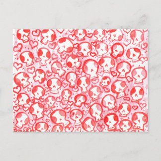 Jette Rockit! - Valentine Hearts och SugarSkulls Helg Vykort
