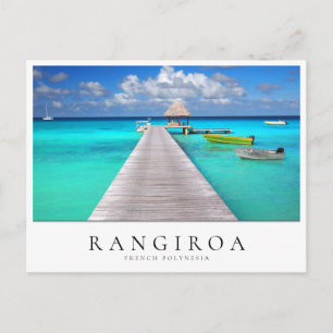 Jetty med båtar i tropiska Rangiroa, Polynesien Vykort