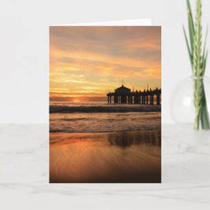 Jetty over Ocean Beach Sunset Kort