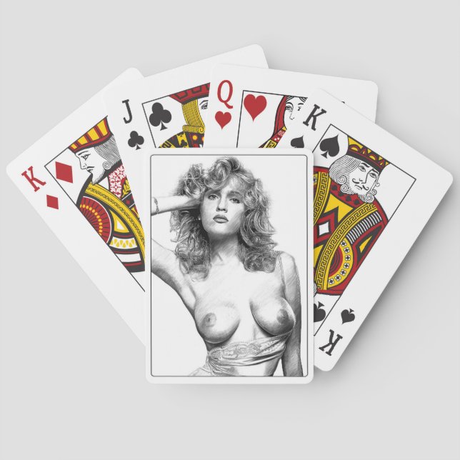 Jeu de cartes ,féminin topless casinokort (Baksidan)