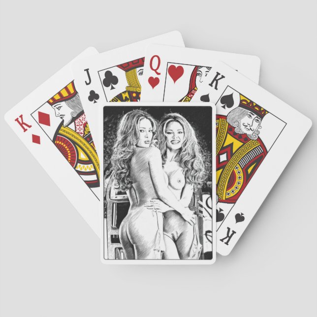 Jeu de cartes ,Femmes entre elles Casinokort (Baksidan)
