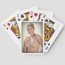 Jeu de cartes , Nu vintage féminin topless