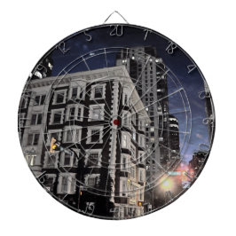 Jeu de fléchettes photo de ville la nuit piltavla