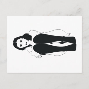 Jeune femme assise vykort