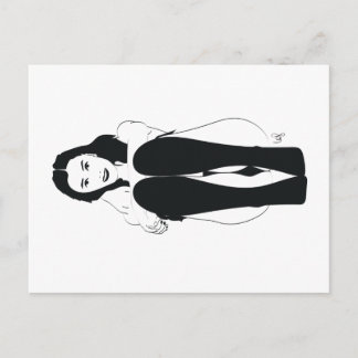 Jeune femme assise vykort