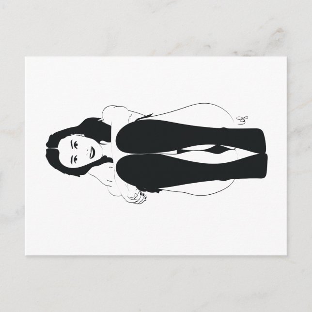 Jeune femme assise vykort (Framsida)