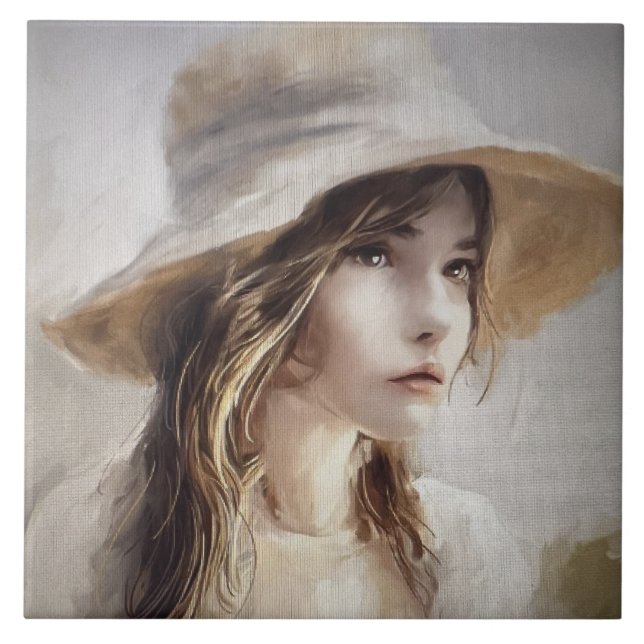 Jeune Femme Ceramic Tile Kakelplatta (Framsidan)