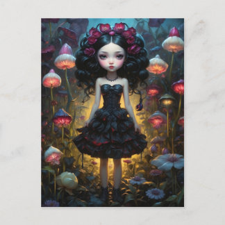 Jeune fille - Champignons Vykort