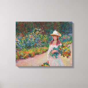 Jeune fille dans le jardin de Giverny, 1888 Canvastryck