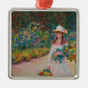 Jeune fille dans le jardin de Giverny, 1888 Julgransprydnad Metall