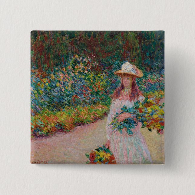 Jeune fille dans le jardin de Giverny, 1888 Knapp (Framsida)