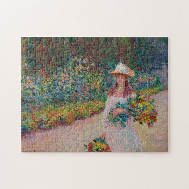 Jeune fille dans le jardin de Giverny, 1888 Pussel (Horisontell)