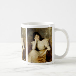 Jeune Fille Reveuse, Porträtt de Berthi Capel Kaffemugg