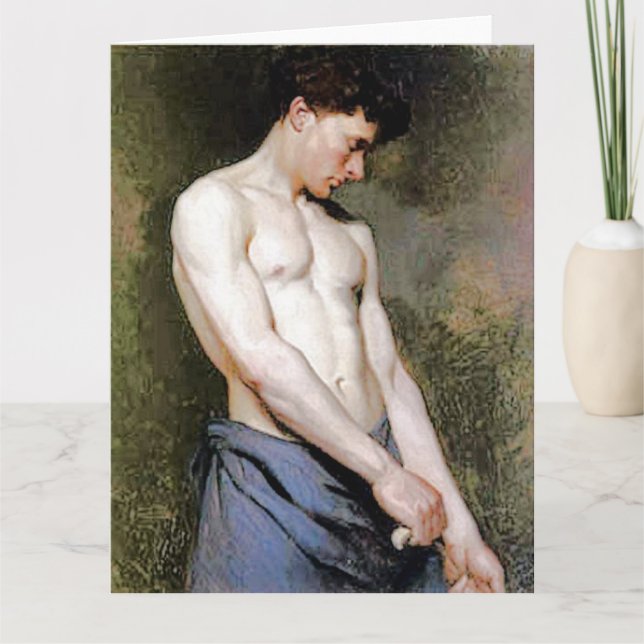 Jeune Homme Fine Art Hälsning Card Kort (Framsida)