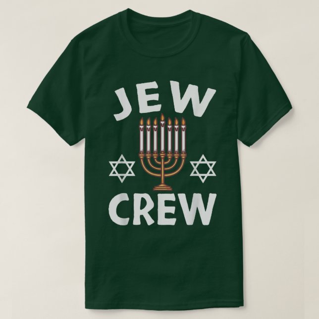 Jew Crew Menorah Jewish Helgdag Funny Matching Han T Shirt (Design framsida)