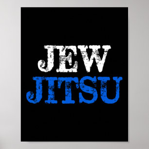Jew Jitsu Funny Jewish Karate Helgdag Pun Poster
